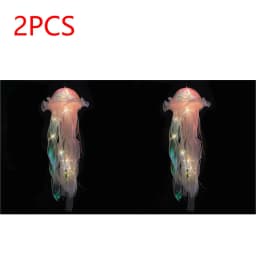 Jellyfish Atmosphere Night Light Button Battery Hanging Ceiling Lantern with Ribbon&Bead LED Bulbs for Room Decoration