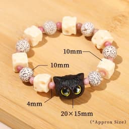 JD Natural Bodhi Root Carved Cat Claw Lucky Cat Cartoon Bracelet Women Weathered Charcoal Burn Small Cute Ethnic Style Jewelry