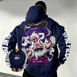 One Piece Gear 5 Luffy Devil Fruit Hoodie 2026 New Japanese Anime Fashion Y2K Casual Sportswear Men's Couple Hooded Sweatshirt