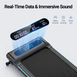 Under‑Desk Walking Pad Treadmill With Foldable Handrail, 2‑in‑1 Walk Jog Run Machine, 3.5HP Ultra‑Quiet Brushless Motor, 300LBS Capacity, 12‑Speed Wireless Remote, Shock Absorption Cushioned Belt, LED Real‑Time Display for Home Office Small Apartment