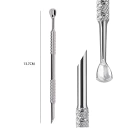 New Double-ended Nail Beveled Head Cuticle Pusher Remover Stainless Steel Cuticle Remover Manicure Sticks Nail Care Cleaner Tool