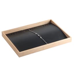 Wood Jewelry Display Tray with Storage Box and Racks for Necklaces, Bracelets, and Accessories