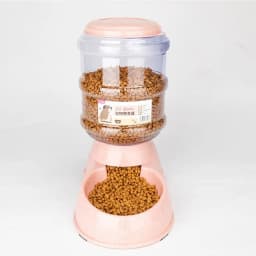 Plastic Dog Cat Food Dispenser 3.8L Gravity Feeder Pet Food Drinking Bowl Large Capacity with Storage Bucket