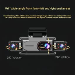 3-4 Channel WiFi Dash Cam, 1080P Full HD, APP WiFi Control, 3.5" Screen, HD Night Vision, 24H Parking Surveillance