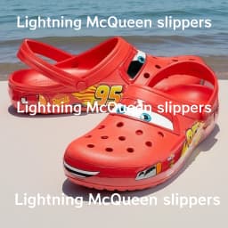 Lightning McQueen Pixar Red Slippers Outdoor Beach Anti Slip Sandals Closed Finger Picking Shoes Disney Home Casual Slipper Gift