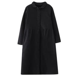 plus Size Casual Slimming Autumn Winter Fce Long Sve Vintage Loose Velvet Women's Jaet Thiened Cotton Double Collar