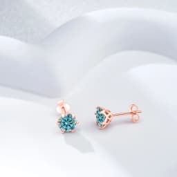 0.5-2CT Rose Gold Plated 925 Sterling Silver Sparkling Moissanite Stud Earrings Classic Gift For Women