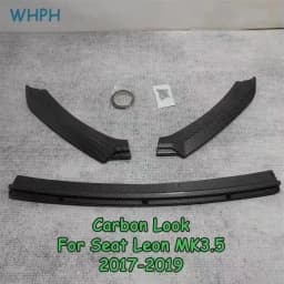 Gloss Black Front Bumper Lip Spoiler For Seat Leon MK3 MK3.5 2012-2019 ABS Spoiler Lip Diffuser Cover Tuning Custom Accessories