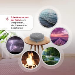 White Noise Sound Machine Relaxation with 7 Soothing Sounds Bluetooth Speaker Night Light for Better Sleep Quality