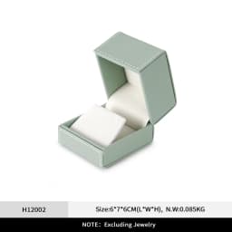 Oirlv Green Ring Box Leather Jewelry Box Premium Ring Gift Box for Proposal Engagement Wedding Jewellry Organizer Packaging Case