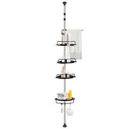 Telescopic Bathtub Shelves Corner Shower Shelf Without Drilling Bathtub Organizer, Kitchen, Sink, Adjustable from 105 to 310 cm