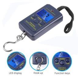50kg/40kg 10g Portable Digital Scale LCD Electronic Hook Hanging Scale Baggage Weight with 100cm Retractable Measuring Tape
