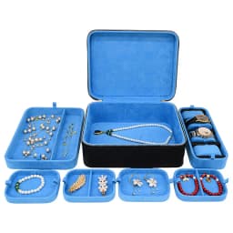 Leather Jewelry Storage Box Large Capacity Ring Necklace Storage Box Portable Earring Organizer Container Women's Bracelet Case