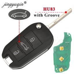 Jingyuqin 433MHz 4A HITAG AES Chip Flip Remote Van Car Flip Key For Peugeot Expert 308 3008 2016+ Citroen C4 Cactus 2014+ HU83