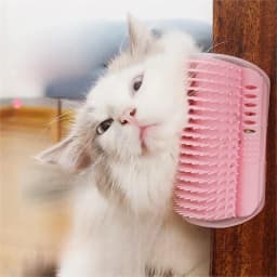 Wall Mount Corner Cat Self Groomer Comb Ergonomic Pet Massage Hair Remover Brush Space Saving Indoor Kitten Scratching Toy Easy
