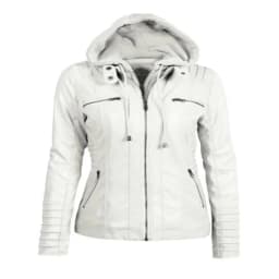 Customizable Hooded Leather Jacket Autumn Winter women's with zipper leather jacket short PU jacket coat Suit Jackets