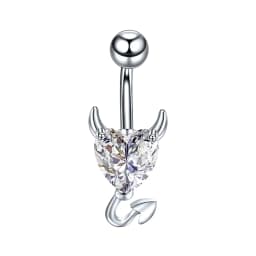 1PC Devil Heart Butterfly Navel Piercing Stainless Steel Crystal Belly Button Rings for Women Drop Dangle Earring Body Jewelry