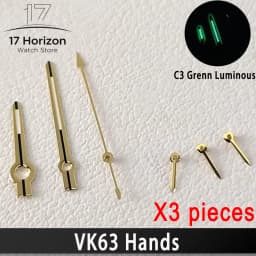 VK63 Hands High Quality VK63 Watch Hands Racing Hands C3 Green Luminous Watch Hands VK 63 Quartz Movement Men's Watches Parts