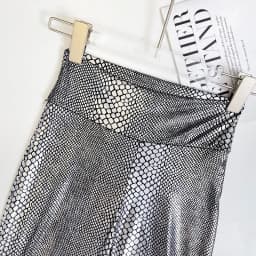 SALIENCY Silver Snake Skin Pattern Flared Pants Women High Waist Slim Sexy Stretch Wide Leg Trousers Party Clubwear
