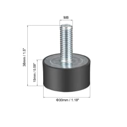 2Pcs M4 M6 M8 Rubber Shock Mounts Metal Anti Vibration Bobbin Isolator Damper Type VE Rubber Vibration Isolator for Water Pumps