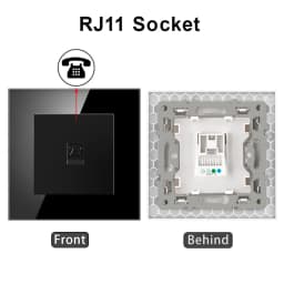 Cat6 rj45 wall socket network socket with TV wall data double socket telephone crystal glass panel rj45 network socket computer