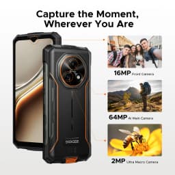 DOOGEE Fire 7 5G Rugged Phone 16GB 256GB 13000mAh Battery Dimensity 6300 Gemini AI 64MP Camera NFC Android 15 Smart phone