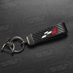 Leather For Race Flag Logo Keyring Emblem Cordoba Tarraco Ibiza Leon VZ Ateca Mii FR Car Carbon Fiber Rope Keychain Key Ring
