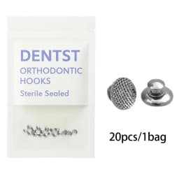 20PCS Dental Orthodontic Lingual Buttons-Bondable Round Mesh Base Composite Clear Ceramic Hook Dentistry Accessories Materials