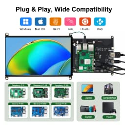 Raspberry Pi 5 7/8 Inch Screen, IPS TFT LCD HDMI Display Touch Screen Monitor 1024*600 1920*1200 HDMI Speaker for DIY Student