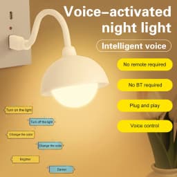 DC 5V USB Plug and Play Smart Night Light Portable Dimmable LED Bedside Lamp for Bedrooms Living Rooms and Outdoor Use
