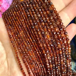 Fine 100% Natural Stone Beads Faceted Red Garnet Loose Round Gemstone For Jewelry Making DIY Bracelet Necklace Charm 2-4mm