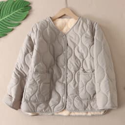 Thickened Fleece Lined V-Neck Women's Cotton Jacket Lightweight Warm Outerwear Windproof Innerwear Cotton Padded Coat W3173