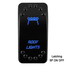 Waterproof Rocker Switch with Blue LED | 12V/24V Latching & Momentary (SPST/ DPDT) | for Marine, UTV, ATV, RZR, Automotive