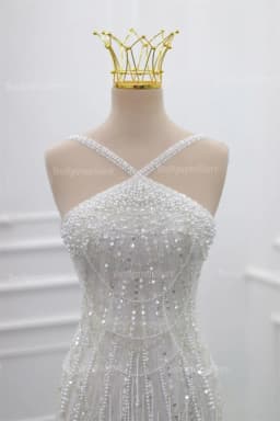Kyoto Customized Shiny Beading Mini Sheath Wedding Dress Halter Neck Sleeveless vestidos de novia White Luxury 2025Evening Dress