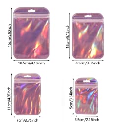 25pcs Rainbow Self-sealing OPP Bag Laser Zipper Bag Re-seal Packaging Jewelry Retail Gift Bags Practical Small Business Supplies