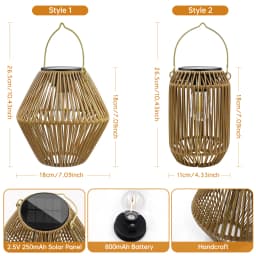 Solar Lantern Outdoor Solar Lanterns Waterproof for Outside Hanging Woven Lantern Boho Lamp Lights Decoration for Garden Yard