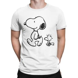 Casual Peanuts Snoopy Dancing T Shirt For Men Women Round Neck Short Sleeve Top Tee Cotton Summer Tops