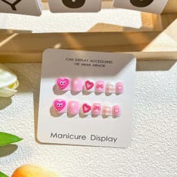 Rabbit Children False Nails Flower Full Cover Nail Art Tips Kids Fake Nail Extension Nail Supplies Bears Kids Cartoon Fake Nails