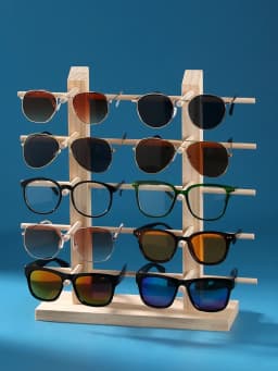Handmade Wooden Display Organizer Rack for Glasses And Jewelry - Versatile Retail & Personal Use Storage Solution