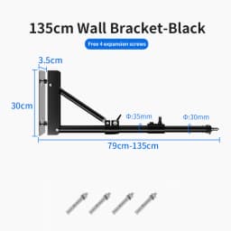 135cm/170cm Wall Mount Boom Arm for Photography Studio Softbox Video Ring Lights Max Length Horizontal and Vertical Rotatable