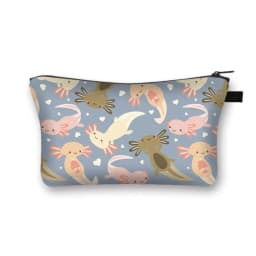 Cute Animal Sea Otters Axolotl / Ferret Pattern Cosmetic Bag Women Makeup Bags Zipper Cosmetic Cases Girl's Lipstick Holder Gift
