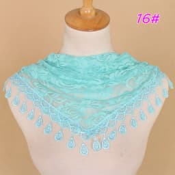 Fashion Solid Triangle Veil Scarf Women Polyester Jacquard Rose Shawl Wedding Turban