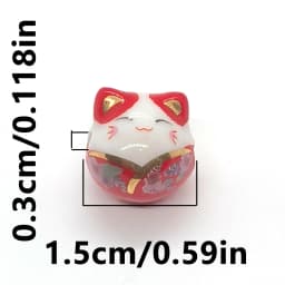 15mm 6pcs Tie Lucky Cat Shape Ceramic Beads For DIY Bracelet Keychain Necklace Gifts Accessories Bead