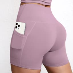 Summer Solid Color Yoga Shorts With Pockets Quick Drying High Waisted Gym Push Up Yoga Shorts For Woman Breathable Workout Short