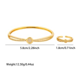 Exquisite Classic Pattern Stainless Steel Gold Color Snake Opening Zirconia Bracelet Women's Jewelry Accessories Summer Gift
