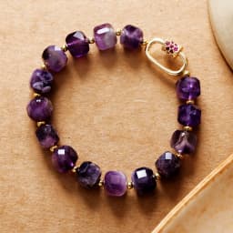 Luxury Gems Stone Brass Charm Trendy Link Strand Elastic Stretch Bracelets Costume Healing Crystal Statement Jewelry for Woman