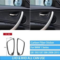 For BMW E81 E82 E87 E88 1 Series Interior Accessories 2008-2013 Gear Shift Knob Dashboard AC Outlet Carbon Fiber Cover Stickers