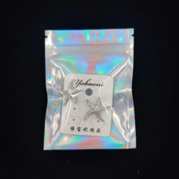 50 Pieces Self-Sealing Laser Small Plastic Bags for Jewelry Pouch with Clear Display Window Jewelry Packaging Gift Storage Bag