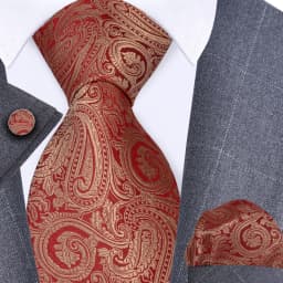 GUSLESON 8cm Blue Black Pink Men Ties Pocket Square Cufflinks Set Paisley Silk Necktie Wedding Business Gift Tie Accessories