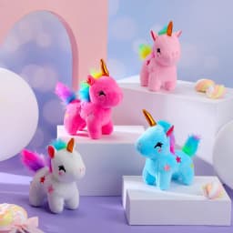 4-24pcs Mini Plush Unicorn Stuffed Animals Unicorn Party Favors Bulk Toys DIY Plush Keychain Stuffed Animal for Kids Party Favor
